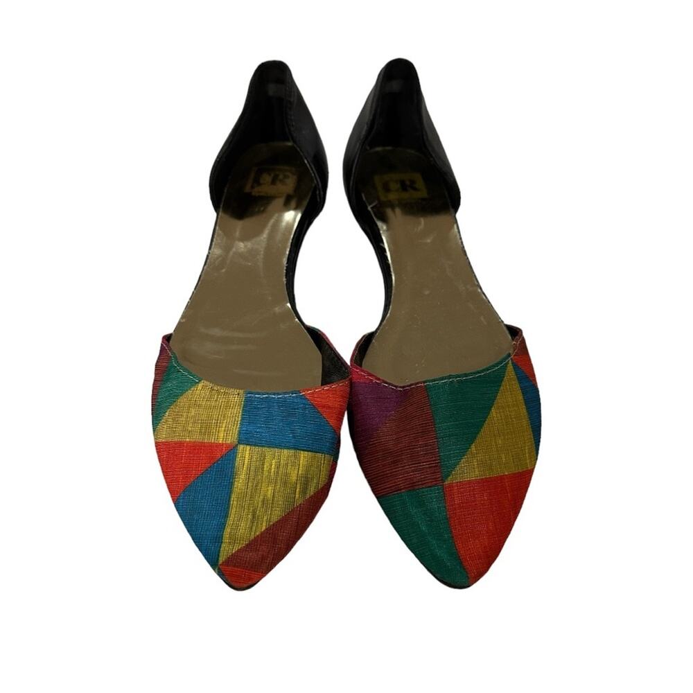 Cape Robbin Muticolor Geometric Print Pointed‎ Flat Shoes Size 8.5